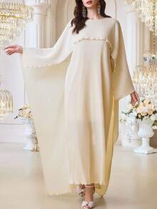 Modelyn Modest & Elegant Women's Turkish Abaya Cloak - Apricot - View 6