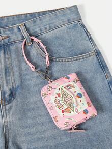 HARRY POTTER X SHEIN 1pc Ladies, Women Small Crossbody Bags, Top Handle Bags, Bag Charm, Cute Printing, Fashionable, Personalized, Simple, Versatile, Street, Sweet And Cool Girls, Hot Girls,Y2k, Pink, Rivets (3-In-1 Style) - Watermelon Pink - View 5