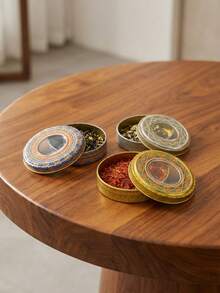 Cirelle 1 Hộp quà nghệ tây - Hộp đựng tròn kín dùng để đựng cà phê Ả Rập, gia vị, hộp trang trí rỗng cho nhà bếp, thiết kế truyền thống. - Nhiều màu - Xem 5