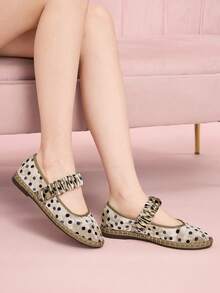 CUCCOO DOLLMOD Giày bệt nữ màu cam sáng, thanh lịch, cổ điển, thoải mái, xếp ly, kiểu Mary Jane bằng nhung. - Điểm sóng Kaki - Xem 5