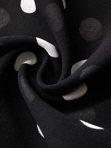 Lumivelle 女士优雅通勤休闲无袖透视波点吊带衫，春夏款 - 黑色 - 查看 8