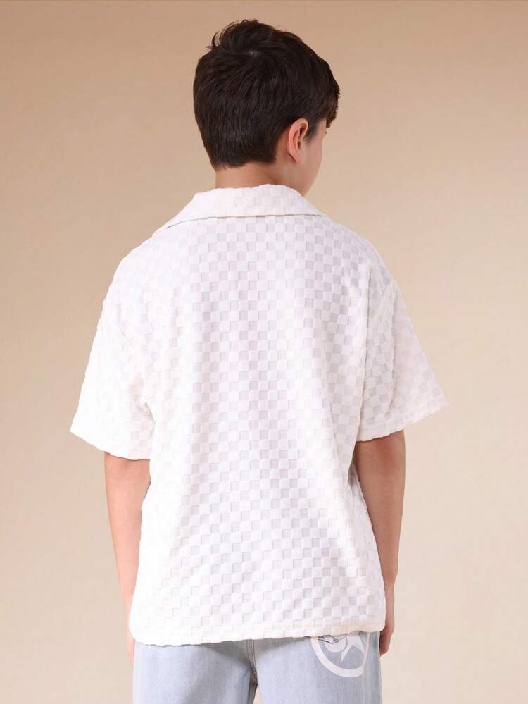 Kurzarm-Poloshirt mit Struktur und Kragen