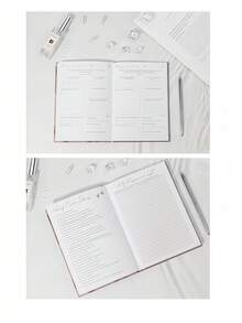 5 Minute Gratitude Journal Notebook Set, Undated Hardcover Daily Positivity & Affirmation Diary, 5-Min Daily Record For Happiness Reflection, Optimism Planner, Back To School Gift Box - Beige - View 8