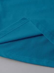 EMERY ROSE 大码休闲字母限量版T恤 热销菱形图案圆领上衣 休闲印花T恤 女式上衣 - 水鴨藍 - 查看 5