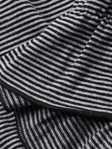 DAZY Women's Casual Round Neck Striped T-Shirt, Suitable For Spring And Summer - Grey - View 3