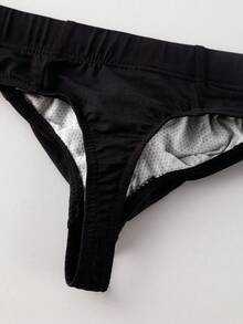 Manfinity Swimmode Men's Drawstring Waist Sexy Fashion Thong Swimwear - Black - View 6