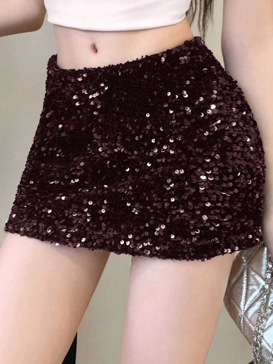 DAZY Women's Solid Color Low Waist Super Short Mini Skirt, All Season - Baby Pink - View 1