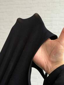 SHEIN Jeanoir Sexy Black Halter Neck Knitted Tank Top For Women Semi Sheer With Bust Cut Out Detail Regular Length - Black - View 7