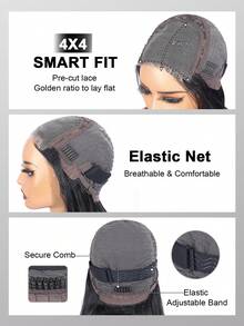 Yaki Straight Glueless Bob Wig Human Hair With Bangs 4x4 Transparent Lace Short Ready To Wear Bob Wigs Natural Looking 180% Density Black Color - Natural Black - View 6