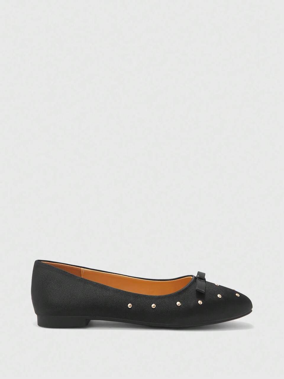 CUCCOO BIZCHIC Women's Fashion Everyday Versatile Round Stud Bow Flat Loafers Valentine's Day