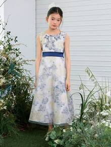 DAZY Tween Girls Sleeveless Dress, Fall Outfit - White - View 4