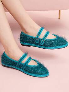 CUCCOO DOLLMOD Giày bệt Mary Jane cổ điển thoải mái dành cho nữ, màu đỏ tía, sáng bóng, thanh lịch cho Giáng sinh, tiệc Lễ Tạ ơn - Nước đá - Xem 4