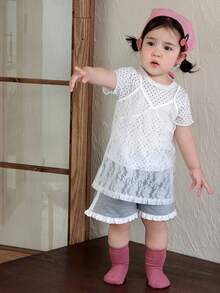 DAZY Toddler Girls' Casual Lace Camisole Top - White - View 3