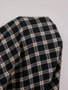 Doze Lane Bubble Textured Plaid Print Color Block Short Sleeve & Pants Women Pajama Set - Multicolor - View 8