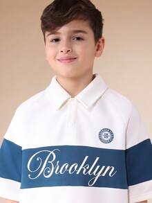 SUMWON Boys Brooklyn Polo Shirt And Shorts Set 2 Pcs Coordinated Outfit With Chest Print Short Sleeve Collared Top Regular Fit Summer Casual Wear Vacation - Multicolor - View 5