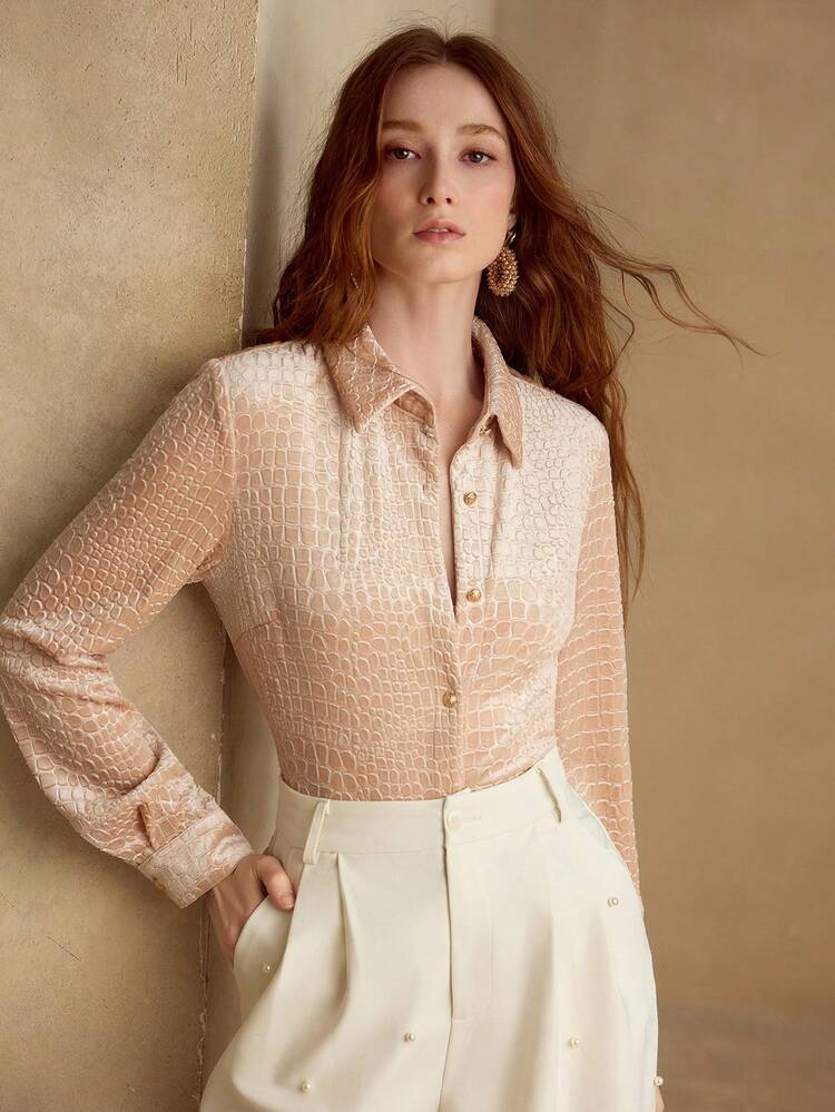 WOMEN'S VELVET ELASTIC BLOUSE, AUTUMN/WINTER