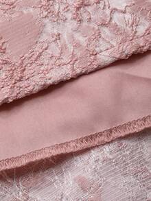 DAZY Đầm maxi nữ thanh lịch cổ vuông tay phồng đính hoa và ngọc trai giả, thích hợp cho dự tiệc cưới mùa hè. - Hồng - Xem 11