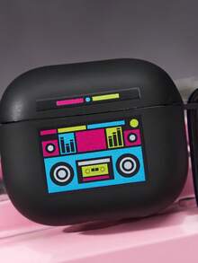 MTV | SHEIN Black Bluetooth Headset Case, Suitable For IPods. - Black - View 5