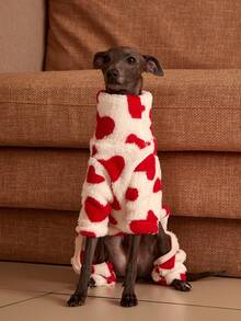 PETSIN Pawparrel 1pc Pet Autumn/Winter Fashion Double Sided Plush Warm And Elastic Comfortable Dog High Collar Jumpsuit - Multicolor - View 5