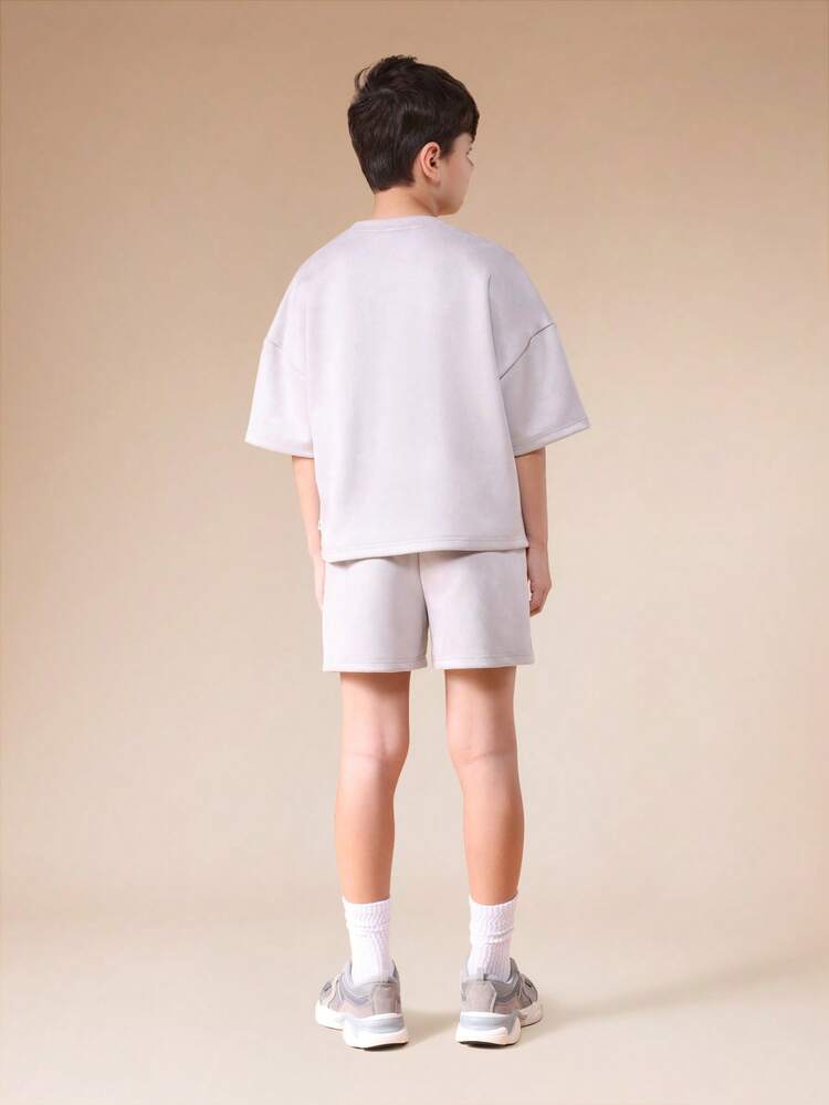 Suedette T-Shirt And Shorts Set