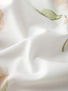 GlowEve Women's Rose Print Waist Tie A-Line Contrast Collar Elegant Everyday Vacation Commute Fashion Valentine's Day Date French Street Retro Versatile Party Brown Rose Print Early Spring/Autumn Sleeveless Mid-Length Dress - Multicolor - View 7