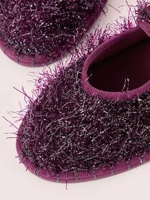 CUCCOO DOLLMOD Women's Classic Comfortable Mary Jane Flat Shoes, Burgundy, Shiny, Elegant For Christmas, Thanksgiving Party Valentine's Day - Purple - View 8