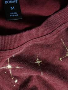 ROMWE MEN Unisex Casual Fashion Short Sleeve T-Shirt - Red - View 4