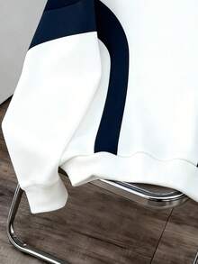 Claim Dot Sudadera casual de hombre con estampado de bloques de color, edición primavera - Blanco - Ver 3