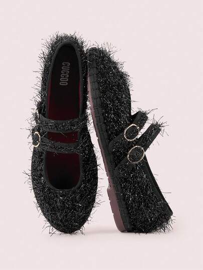 CUCCOO DOLLMOD Dam Klassiska Bekväma Mary Jane Platta Skor, Vinröda, Glansiga, Eleganta För Jul, Thanksgiving-fest