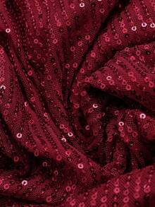 Sunspun Valentine Plus Size Sequin Bodycon Dress, Strapless Backless Bow Tie Bodycon Party Mini Dress - Burgundy - View 5