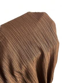 Aloruh Đầm dài xếp ly hở lưng màu sâm panh mới, kiểu dáng tối giản, trang trí quả cầu kim loại, dáng rộng và tôn dáng. - Cà phê nâu - Xem 3