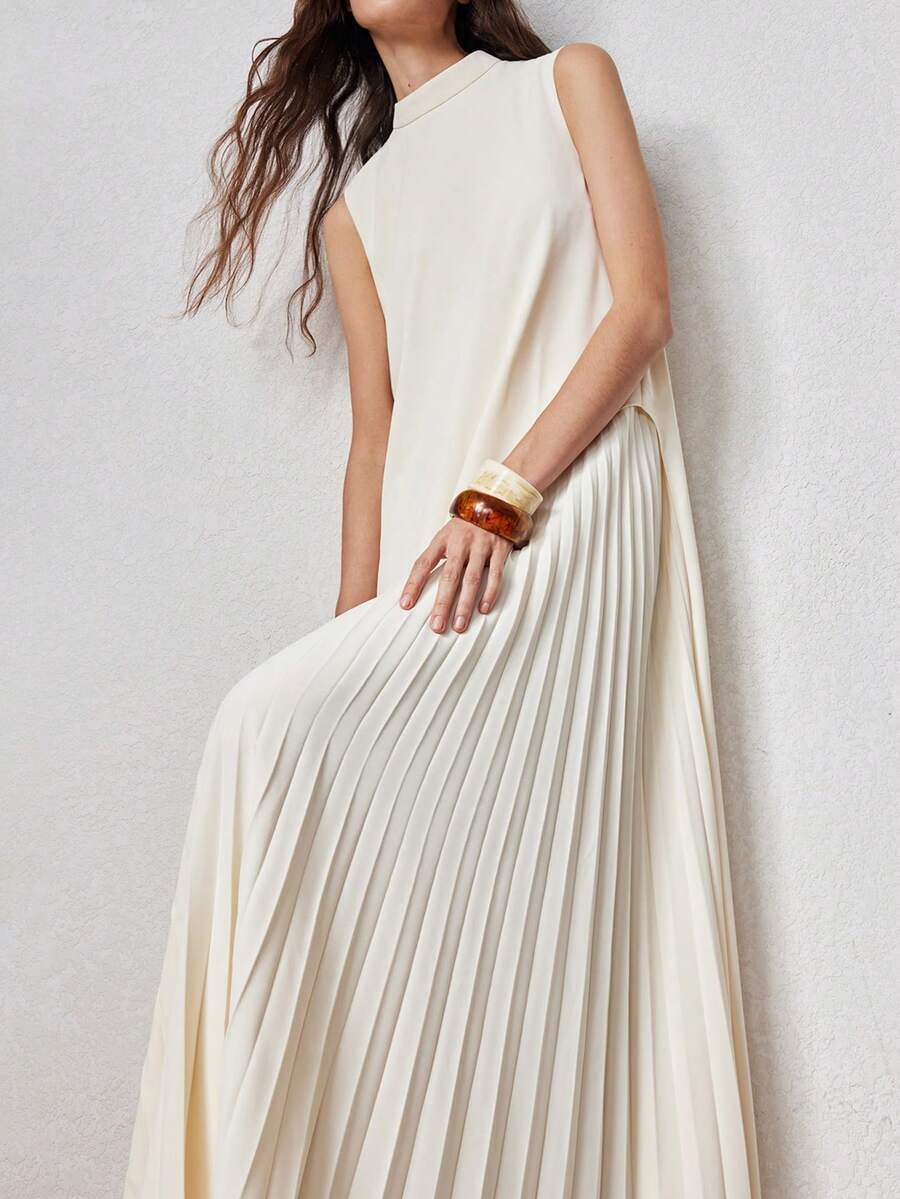 ZEYLAH 简约宽松褶裥长连衣裙，春季