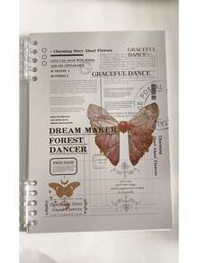 1pc A5/B5 Notebook,Butterfly Theme,Loose Leaf Notepad,Light And Soft Series,Suitable For Daily Study,School And Office Supplies,Back To School Supplies,Creative Gift For Christmas, Birthday - Multicolor - View 9