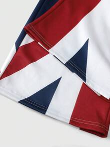 ROMWE MEN 男士国旗图案松紧腰阔腿休闲裤 - 彩色 - 查看 6