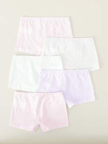 5pcs/Pack Girls' Comfortable Rabbit Print Briefs - Pink - View 5