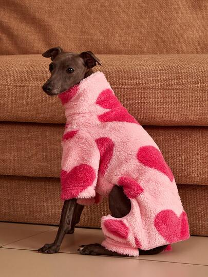 PETSIN Pawparrel 1pc Pet Autumn/Winter Fashion Double Sided Plush Warm And Elastic Comfortable Dog High Collar Jumpsuit