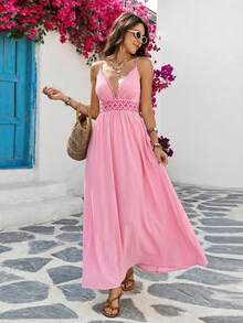 Vivid Eden 女士度假刺绣连衣裙 - 粉色 - 查看 2