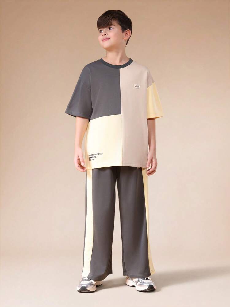 Color Block T-Shirt And Jogger Set