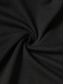 Manfinity Homme 男士经典时尚休闲黑色圆领印花T恤，男士圆领短袖T恤，饰有皇冠狮子印花 - 彩色 - 查看 5