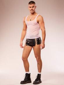 FeverCity Áo tank top nam Fever City Sexy Sheer Party Clubwear - Hồng - Xem 5