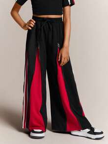 Radiana Tween Girl Spring/Summer Streetwear Red Baggy High Waisted Wide Leg Pants - Multicolor - View 3