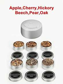 Teckwe 1 Stück Raucher mit 650mAh Akku 1 Set Cocktail Raucher Kit - 6 Geschmacksrichtungen Holzchips Infuser für Whiskey (durchschnittlich 18g pro Dose Material), Cocktails, Wein, Fleisch und Käse - perfektes Geschenk für Väter. Mehrfarbige Lichteffekte mit grün, blau, rot und hellblau wechselnden Modi (Hinweis: Die weiße Version zeigt aufgrund des helleren Materials eine leichte Lichtdurchlässigkeit) - Verschiedenfarbig - Übersicht 12