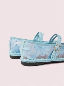 CUCCOO DOLLMOD Women Casual Versatile Commute Daily 3D Floral Mesh Flats - Mint Green - View 9