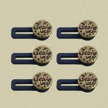 6Pcs Pants Waist Extension Buckles, Jeans Waist Adjustable Tower Buckles, No-Sew Buttons, Stretch Waist Extension Buckles, Waist Enlargement Buckles, Pants Waist Extension Buckles, Jeans Buckles, Adjustable Buttons, Jeans Wear, Retro Elements Waist Extension Buckles, Bohemian Style, Handmade Crafts, Sewing Accessories - Multicolor - View 9