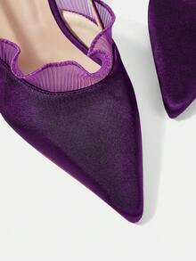 CUCCOO HITCHD Women's Pointed Toe Buckle Design Fashionable High Heels, Versatile For Daily Wear Wedding Shoes Summer Shoes Bride Shoes - Purple - View 10