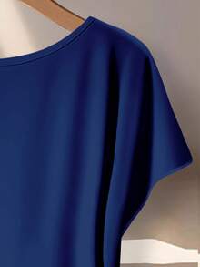 SHEIN Clasi Conjunto de 2 piezas de blusa con lazo y pantalones de pierna recta para mujer - Multicolor - Ver 4