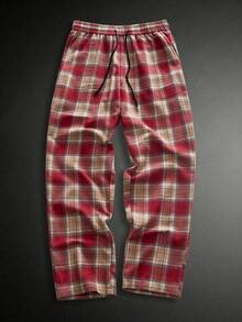 HIMLAND Men's Casual Plaid Drawstring Waist Pants - Multicolor - View 1