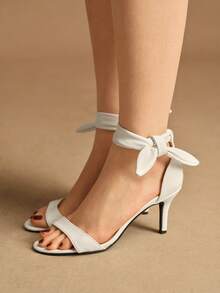 Rosivie Women's Lace-Up Design Fashion High Heel Sandals For Daily Wear - White - View 2