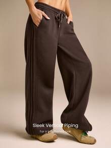 GLOWMODE 日常羊毛保暖柔软轻便侧边滚边口袋松紧腰带抽绳运动裤秋冬日常休闲