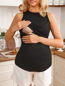 SHEIN Maternity Sleeveless Fitted Nursing Camisole